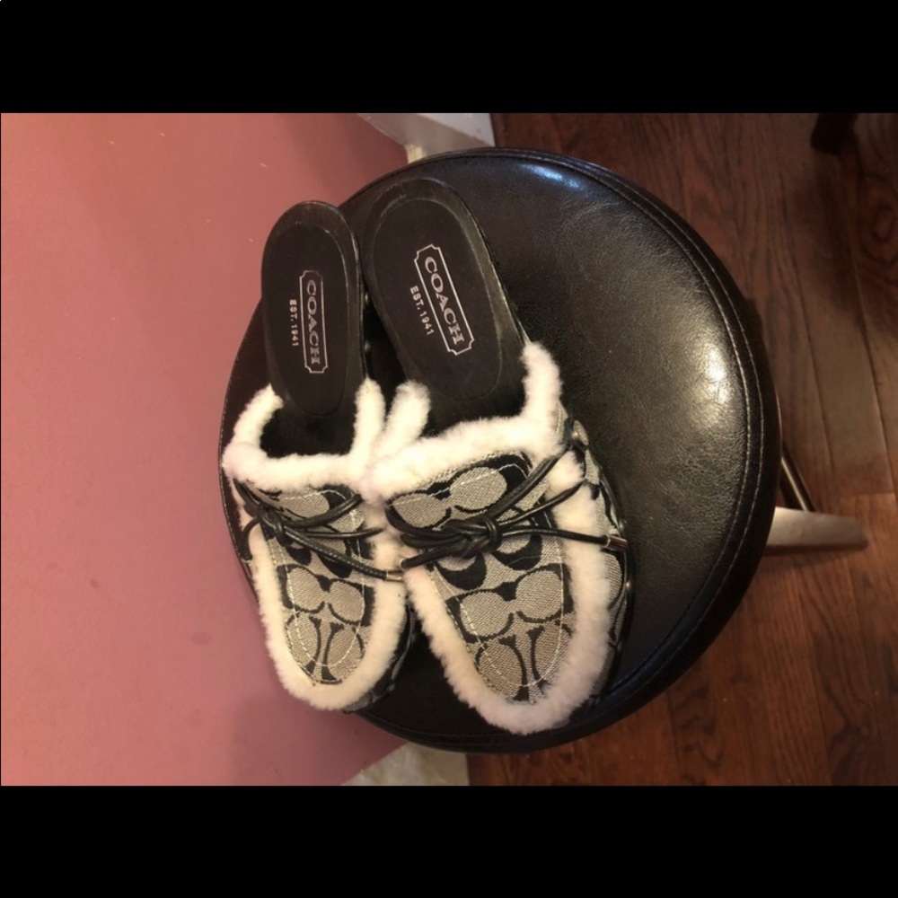 Coach Fur Clogs